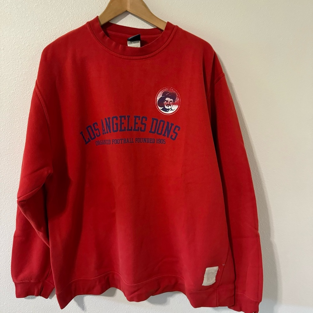 Vintage Redbox Los Angeles Dons Crewneck Graphic Sweatshirt Red Football-Large